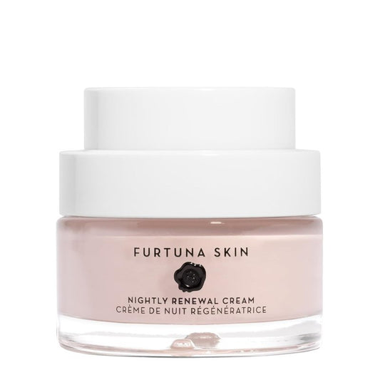 Furtuna Skin Nightly Renewal Cream - Vegan Overnight Moisturizer with Bakuchiol & Ceramide | Intensive Repair 1.7 oz