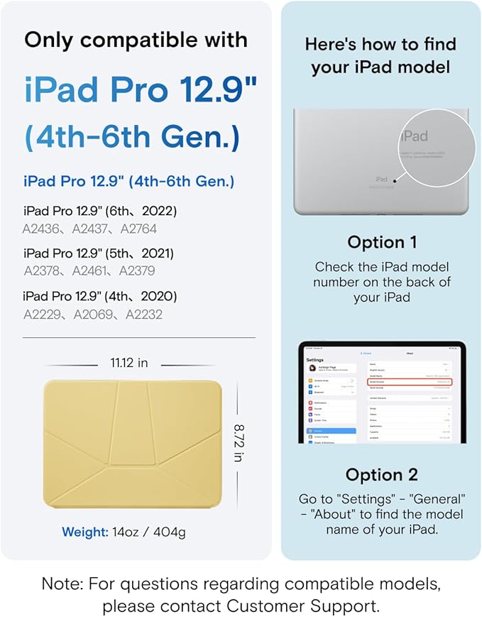 MOFT Dynamic Folio Case for iPad Pro 12.9" (6th 2022 | 5th 2021 | 4th 2020), Slim Magnetic Stand Case with 20+ Viewing Angles, Auto Wake/Sleep, Ultra Thin, Panna Cotta x Faded Jeans