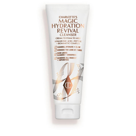 Charlotte Tilbury Magic Hydration Revival Facial Cleanser - Gentle, Foaming Face Wash to Hydrate, Revive & Prime Skin - Helps Reduce the Appearance of Pores While Removing Makeup & Impurities (120ml)