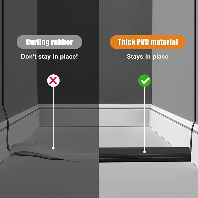 TFMUZERT 10 ft Cord Covers for Wires on Floor, Heavy Duty PVC Duct Floor Cord Cover, Floor Cable Cover Easy to Unroll Prevent Trip Hazard for Home Office or Outdoor Settings (Black)