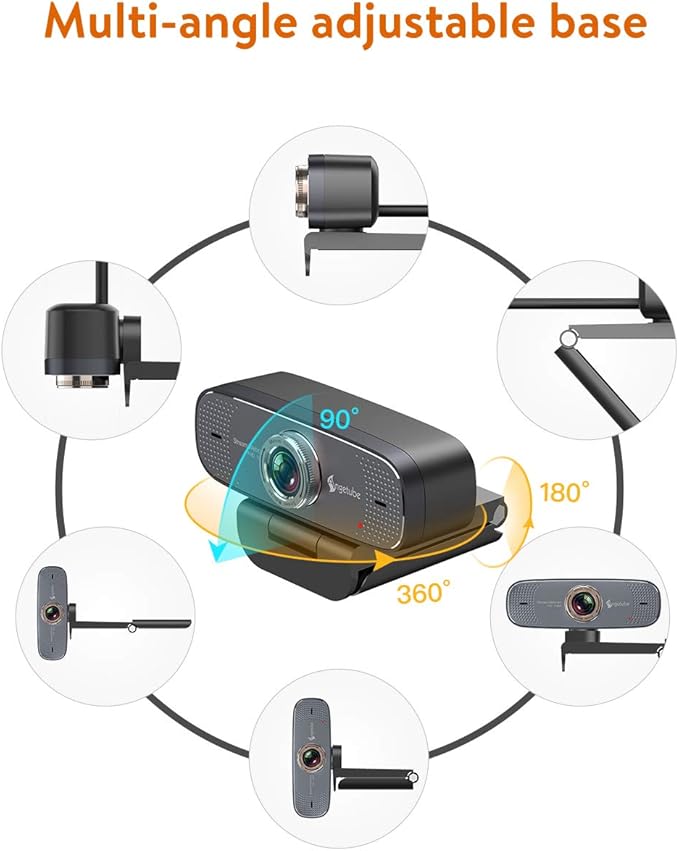 Angetube 1080P Webcam with Microphone, HD Streaming Webcam/USB Auto Focus Web Camera/Cam f Compatible with/Zoom/Skype/Teams