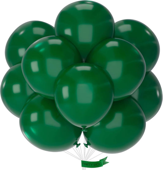 PartyWoo Dark Green Balloons - 20pcs 18-Inch Emerald Forest Green for Weddings & Celebrations