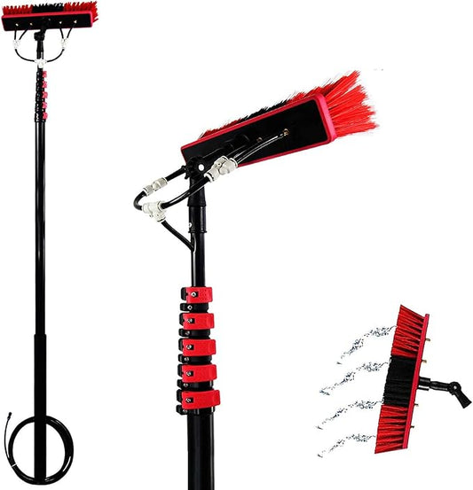 Solar Panel Cleaning Brush Kit - 20ft Telescopic Window Cleaner for Photovoltaic Panels & Conservatory Roofs - Ultimate Water-Fed Pole Cleaning Solution