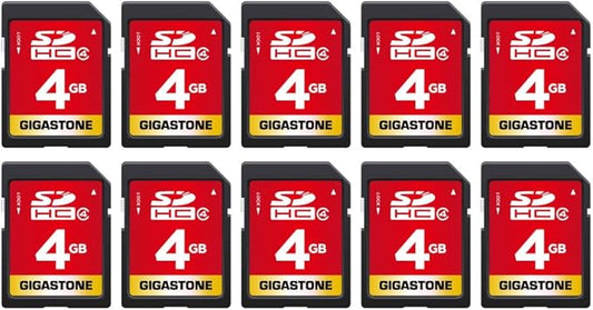 GIGASTONE 4GB SD Card 10-Pack SDHC UHS-I Class 4 Memory Card for Photo Video Music Voice File DSLR Camera DSC Camcorder Recorder Playback PC Mac POS (Pack of 10)