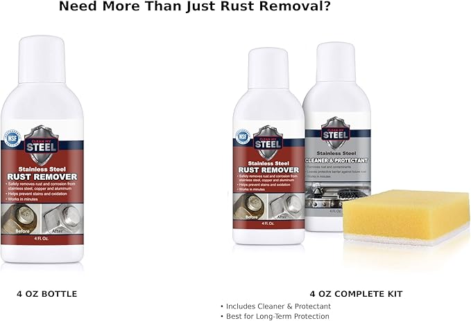 Stainless Steel Rust Stain Remover & Cleaner, Soft Cleanser, Safe for Food Areas, Non-Toxic for Appliances Perfect for Commercial Equipment, Refrigerator, Cybertruck and more (8.5 oz)