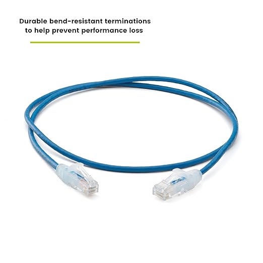 TRUECABLE Cat6 Component Rated Patch Cable, Unshielded (U/UTP), 3ft, Blue, 28AWG Stranded Pure Copper, Snagless 10G High-Speed Ethernet Cable, PoE++ 4PPoE 100W, UL Listed, RoHS-3, 5 Pack