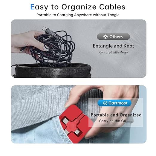 Gartmost 6 Pcs 3 in 1 Retractable Multi Fast Chargers Cable Bulk(3.28FT) with USB C/Micro USB/L and Phone Stand, Compatible with iPhone 17/16/15/14/13/12/11/10/9/8/Android/Tablet