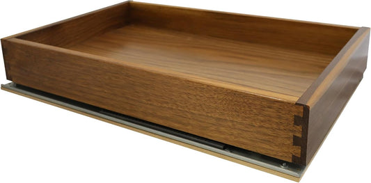 SlidingSusan Drawer Organizer - Soft Close Pull-Out Shelf for Kitchen & Pantry | Natural Walnut, 16” x 21”