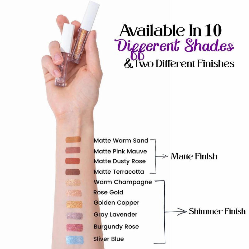 M2U NYC (Terracotta Liquid Eyeshadow – Quick Drying Liquid Eye Shadow with One Swipe Pigment Coverage – Long Lasting, Buildable & Blendable Crease Proof Formula – Matte Finish