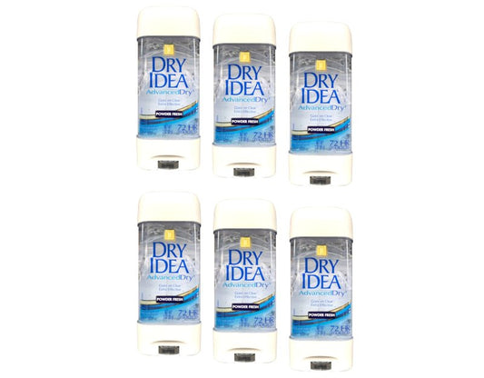Dry Idea Advanced - Clear Gel Anti-Perspirant & Deodorant, Powder Fresh, 3-Ounce Tube (Pack of 6)