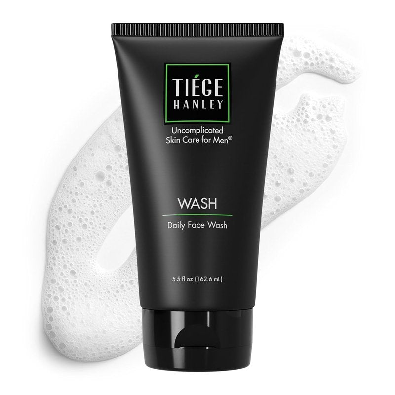 Tiege Hanley Daily Face Wash for Men - Gentle Fragrance-Free Cleanser with Jojoba Oil & Aloe | 5.5 Fl Oz