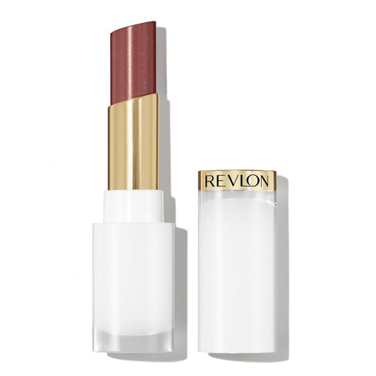 REVLON Super Lustrous Glass Shine Balm, Sheer Glossy Tinted Lip Balm, Hydrating Formula with Hyaluronic Acid, Aloe & Rose Quartz, 013 Toasting Glasses, 0.11 oz