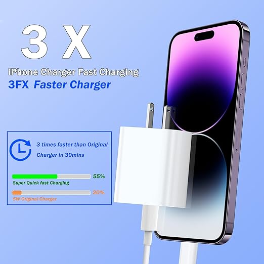 For iPhone Fast Charger, [Apple MFi Certified] 2 Pack PD USB C Wall Charger Block Plug with 10FT Extra Long USB C to Lightning Fast Charging Data Sync Cable for iPhone 14 13 12 11 XR X 8 iPad and More