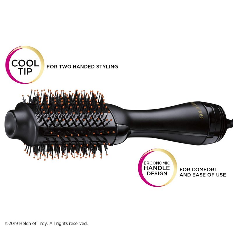 Gold N Hot Professional One-Step Hair Dryer & Volumizer Hot Air Brush, Black