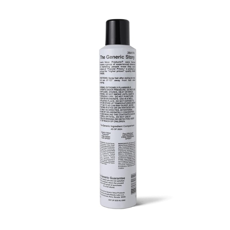 Generic Value Products Firm Finishing Hair Spray Compare to ExtraBody Firm Finishing Spray