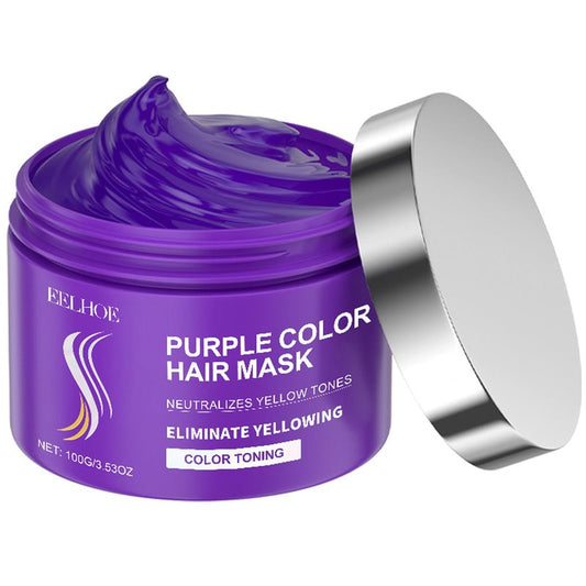 Purple Hair Mask with Keratin, Deep Conditioner and Toner for Blonde, Brassy Hair, Remove Yellow Tones & Condition Dry, Damaged Hair, Repair & Nourishment Treatment For Bleached Treatment, 100g/3.53oz