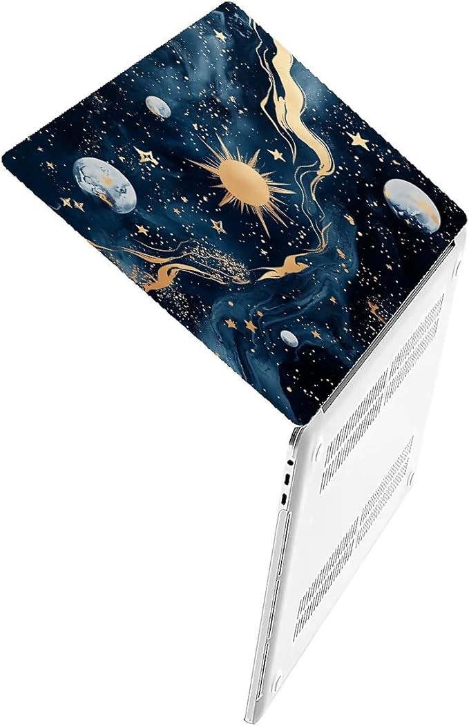 COTAIL Compatible with MacBook Air 13.3 13.6 Inch Case 2022 2021 2020 2019 Plastic Hard Shell Case Cover,13.3 Air (A1932/A2179/A2337), Moon and Sun