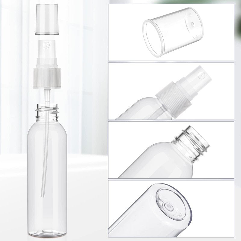 Nuogo 90 Pack 4 Oz Plastic Mini Spray Bottles Reusable Travel Size Perfume Refillable Mist Sprayer Empty Bottle for Essential Oil(Clear)