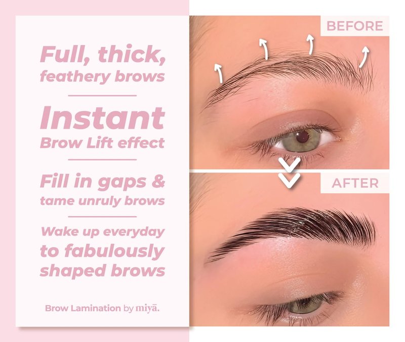 MIYA LASH 2 in 1 Brow Lamination & Lash Lift Lotion Set | Sachet Refill for Lash Lift Kit & Eyebrow Perm | Fast Acting 3-Step Lifting, Setting Lotions with Nutrition Serums | 10 Treatments | Salon Use