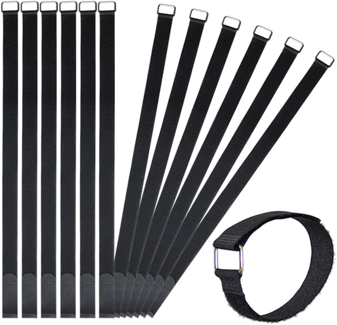 VIGAER 24 inch Hook and Loop Cable Strap - Reusable Fastening Strap - 12 PACK 1 inch Wide Nylon Cable Cinch Wrap