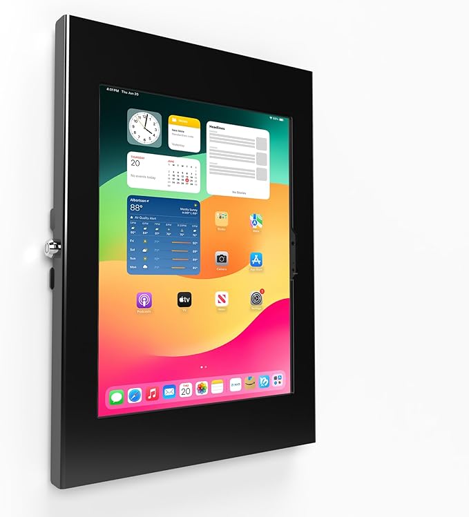 TABcare Locking Anti-Theft Metal Case for iPad Pro 13" 2024/2025 M4/M5 for Kiosk, POS, Store, Show Display, Time Clock (Black)