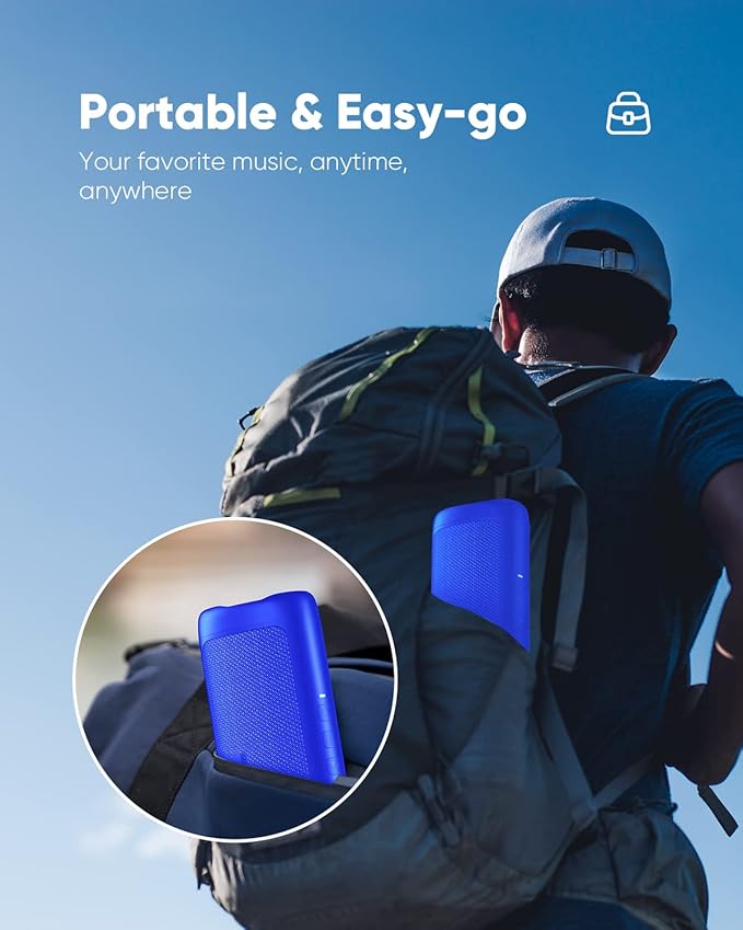 Bluetooth Speaker, 20W HD Sound, Portable Wireless, IPX5 Waterproof, Up to 24H Playtime, TWS, for Home/Party/Outdoor/Camping/Beach Essentials, Birthday Gift for Fathers Day Men Dad Husband (Blue)