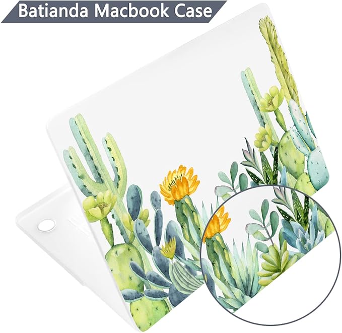 Batianda Premium Case for New MacBook Air 15 inch with M5 M4 M3 M2 Chip 2026 2025 2024 2023 Release, Designed Ultra-Slim Hardshell & Keyboard Cover & Screen Protector 4-in-1 Bundle, Cactus