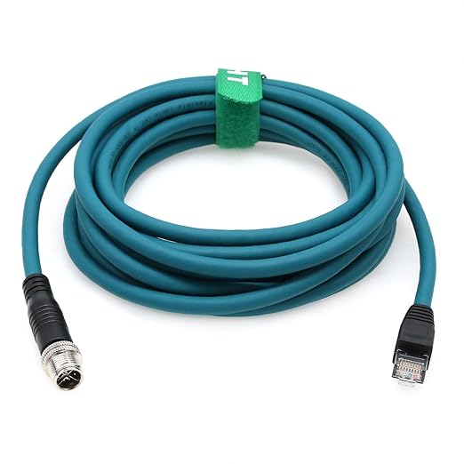 HangTon Ethernet Cable 8 Pin X-Coded M12 RJ45 for Keyence IV3 Baumer Datalogic Basler Cognex is 2000 9000 8000 DM 260 Vision Camera Sensor Reader 15M