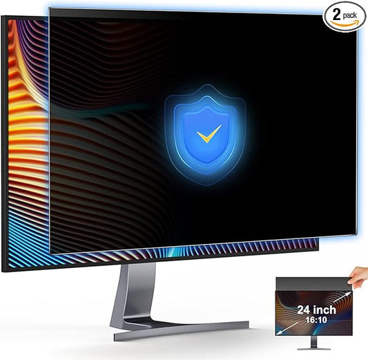 JEAPKA [2-Pack] 24 Inch Privacy Screen for Monitor Computer Screen Privacy Filter for 16:10 Widescreen Monitor Desktop PC Monitor Privacy Film Monitor Privacy Shield and Anti-Glare Protector