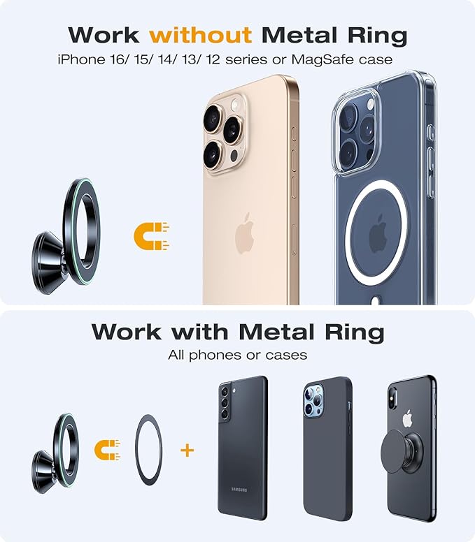 VICSEED Latest Upgrade for MagSafe Car Mount, [High & Low Temp Resistance] Magnetic Phone Holder for Your Car Dashboard, 360 Adjustable Car Phone Holder Mount for iPhone 17 Pro Max 16 15 14 13 12