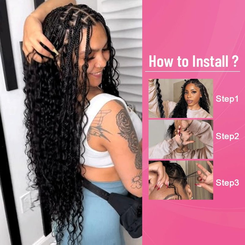 Vrecoda Human Braiding Hair for Boho Braids Curly Deep Wave Bulk Human Hair for Micro Braiding Hair Bohemian Boho Knotless Braids 2 Bundles 100% Human Hair Extensions No Weft Natural Color