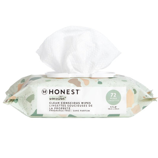 The Honest Company Unscented Wipes Over 99% Water Compostable Plant-Based Baby Hypoallergenic for Sensitive Skin EWG Verified Geo Mood 72 Count
