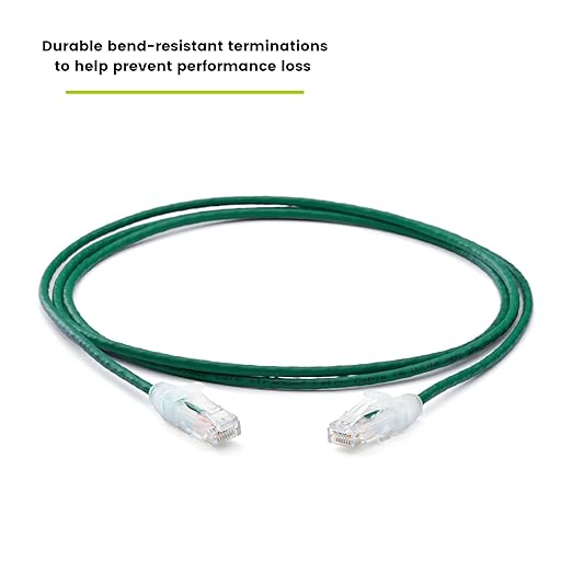 TRUECABLE Cat6 Component Rated Patch Cable, Unshielded (U/UTP), 5ft, Green, 28AWG Stranded Pure Copper, Snagless 10G High-Speed Ethernet Cable, PoE++ 4PPoE 100W, UL Listed, RoHS-3, 1 Pack