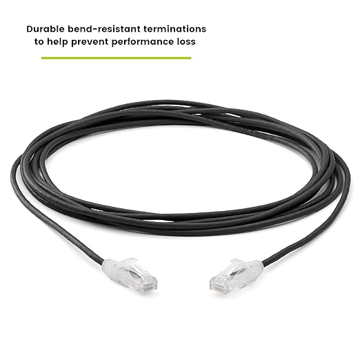TRUECABLE Cat6 Component Rated Patch Cable, Unshielded (U/UTP), 14ft, Black, 28AWG Stranded Pure Copper, Snagless 10G High-Speed Ethernet Cable, PoE++ 4PPoE 100W, UL Listed, RoHS-3, 1 Pack