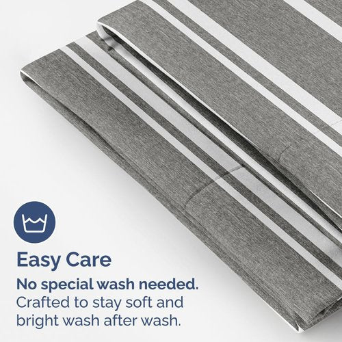 King Standard Pillow Cases Set of 4 - Soft Hotel Quality Pillowcase Covers - Comfy Bedding for Women, Men, Kids & Teens - Machine Washable Pillow Protectors - 4 Piece Set - King Standard Grey Stripes