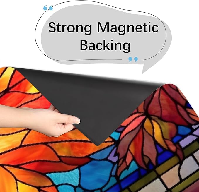 Autumn Gold Glass Maple Dishwasher Magnet Cover for The Front Magnetic Dishwasher Door Covers Dish Washer Sticker Wrap Home Decorative Appliances Panel Decal Kitchen Decor 23" x 26" (Magnetic)