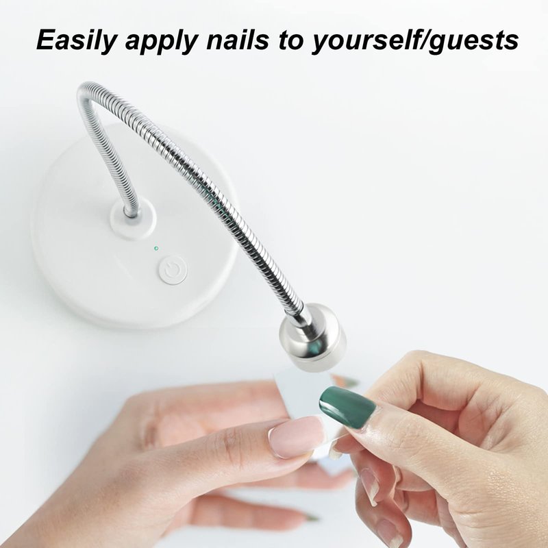 LED Nail Lamp, 3W Nail Dryer Lamp for Nails, Mini Gooseneck Nail Dryer Gel Nail Polish Curing LED Lamp Professional Nail Curing Machine, for DIY Nail Art