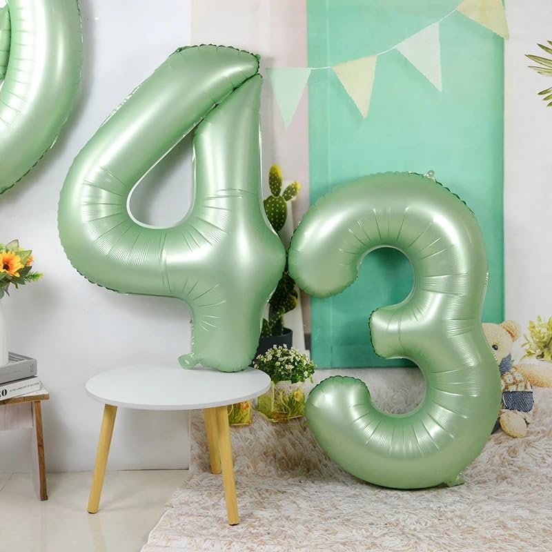Numbers Balloon - 40 Inch Large Olive Green Balloon for 3rd Birthday Party Decor