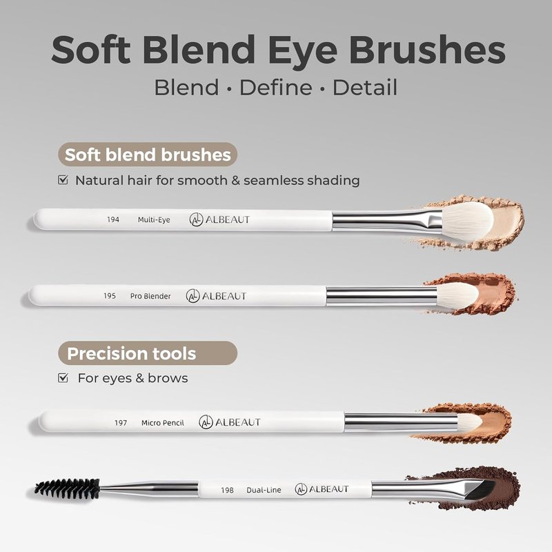 Makeup Brushes Set - 7-Piece Professional Face & Eyeshadow Brush Kit with Premium Bristles | Includes Travel Bag