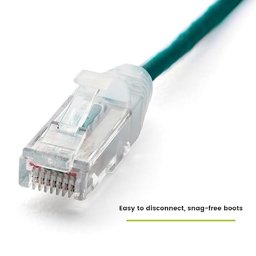 TRUECABLE Cat6 Component Rated Patch Cable, Unshielded (U/UTP), 6in, Green, 28AWG Stranded Pure Copper, Snagless 10G High-Speed Ethernet Cable, PoE++ 4PPoE 100W, UL Listed, RoHS-3, 5 Pack