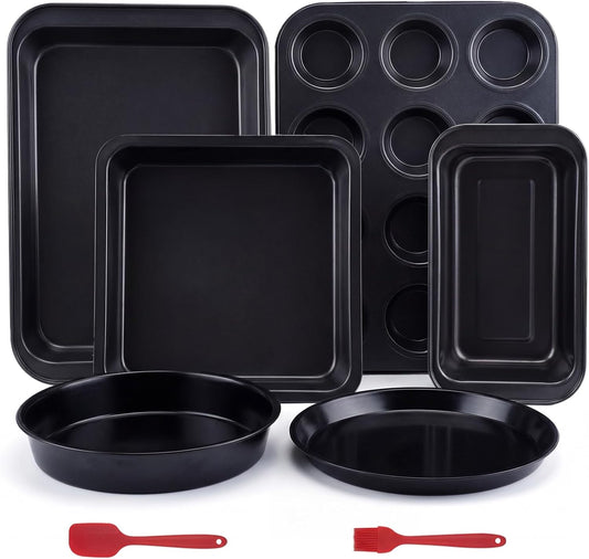 Skiennix Nonstick Baking Set - 6-Piece Bakeware Set with Roasting Pan, Cookie Sheet & More | Oven & Dishwasher Safe Carbon Steel