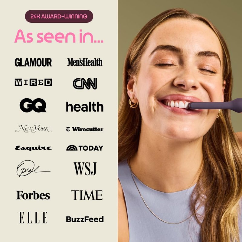 Quip Sonic Toothbrush for Adults with Timer - Includes Extra Brush Head and Travel Cover Mount - Electric, Soft Bristle Refill Head, Metal Handle, 3 Month Battery Life - Travel Toothbrush - Indigo