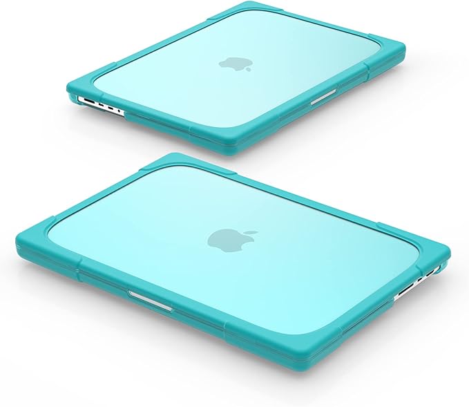 Batianda Heavy Duty Case for New MacBook Pro 16 inch 2026 M5 2024 M4 2023 M3 2021 M2 Pro Max Chip- Ergonomic Foldable Kickstand (Holds 22lbs/Zero Wobble) Matte Translucent Rugged Armor Cover, Blue