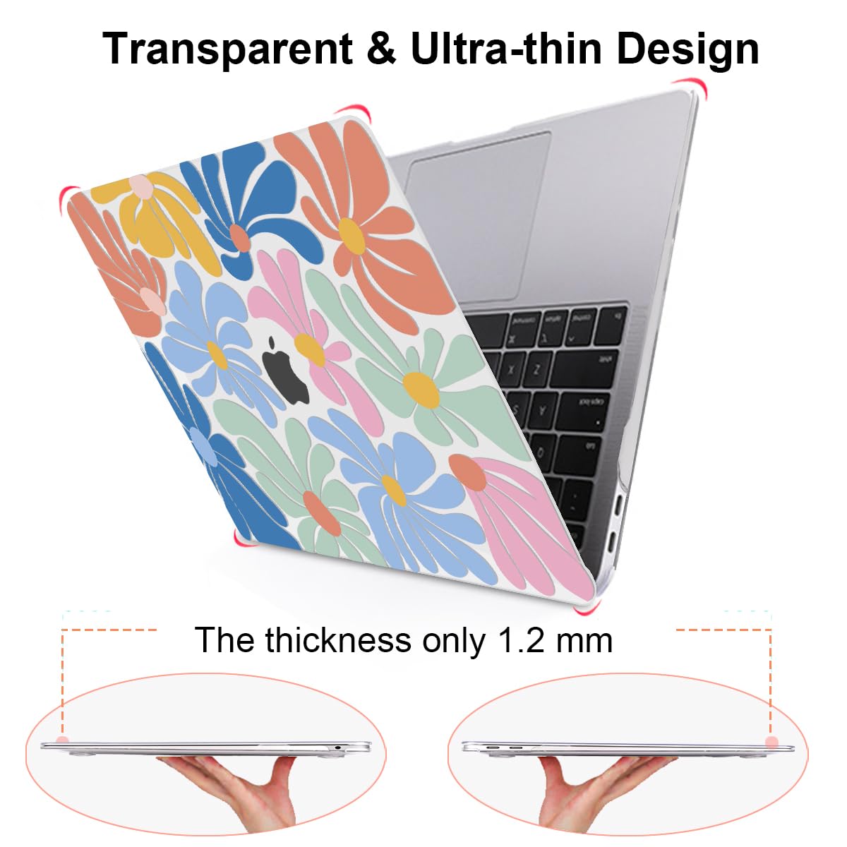LCMOCICO for MacBook Pro 13 inch Case 2022 2021 2020-2016 A2338 M2/M1 A2251 A2289 A2159 A1989 A1706 with Touch ID, Plastic Hard Shell Case Keyboard Skin Screen Film Webcam Cover, Colorful Flowers
