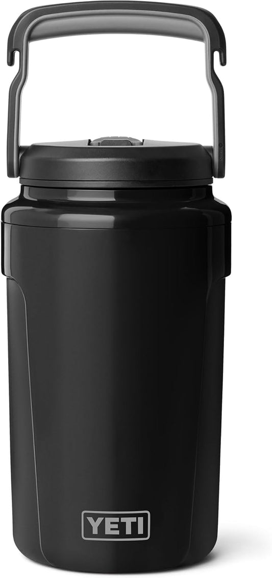YETI Silo Half Gallon Insulated Water Jug - Leakproof Sports Bottle with Straw Cap & Fence Hook - Keeps Drinks Ice-Cold, Black