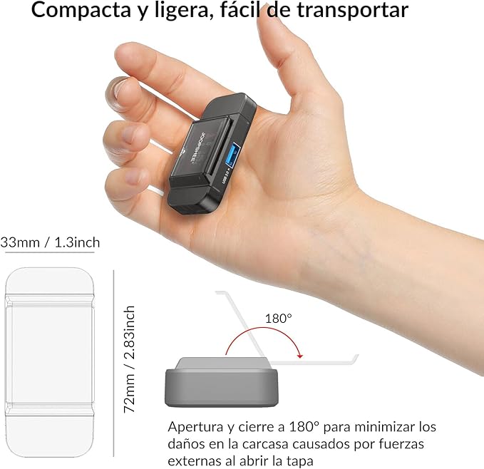 6-in-1 SD/TF Card Reader Adapter with SD Card Storage USB A & Type C Port & USB 3.0 Slots for Micro SD/SDHC/SDXC/MMC Memory Cards, Compatible with PC, MacBook, Chromebook, Android Phone, i-Phone