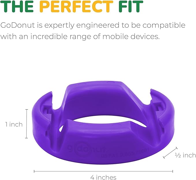 GoDonut Original – Smartphone and Tablet Stand – Compatible with Devices UP to 0.5" Thick Including Protective Cases - for use at Work, at Home, Travel and on-the-go - Purple