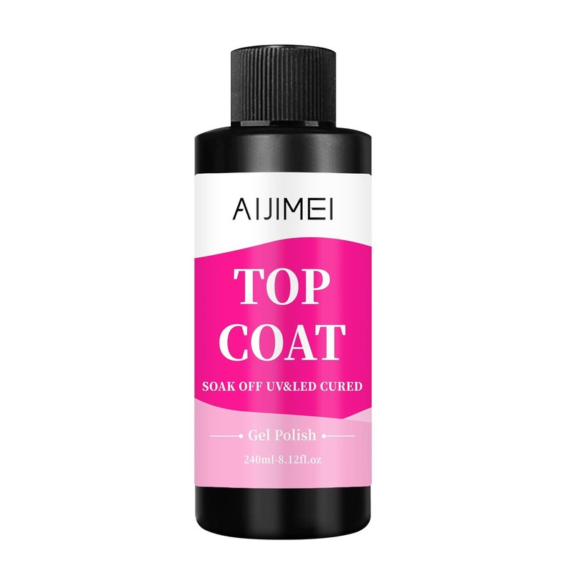 Premium Gel Top Coat Nail Polish - Long Lasting Finish for Salon-Grade Nails | 240ml (8 Fl Oz)