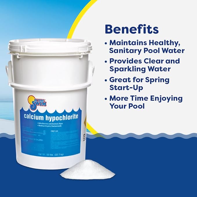 In The Swim Shock and Chlorine Bundle for Sanitizing Swimming Pools – Includes 25 Pound Bucket of 68% Cal-Hypo Pool Shock and 25 Pound Bucket of 3 Inch Stabilized Chlorine Tablets