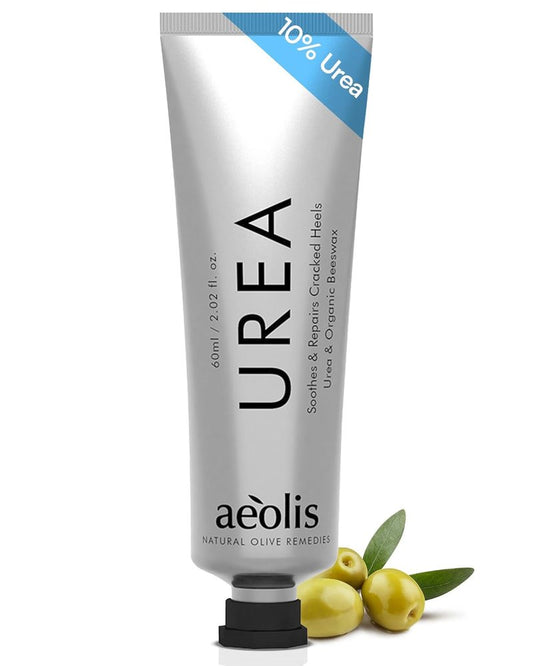 AEOLIS 10% Urea Foot Cream - Deep Moisturizing Treatment for Cracked Heels with Beeswax, Shea Butter & Aloe Vera | 2.03 fl oz